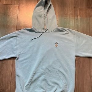 light blue hoodie